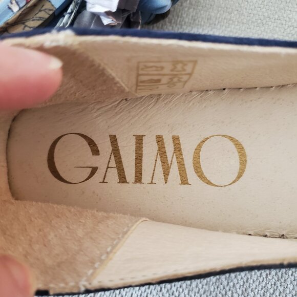 NWB Gaimo Navy Suede Ballet Espadrilles W/ Fabric Ankle Straps 39 (8 US) A189 - Picture 4 of 9